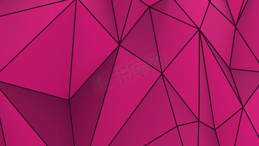 粉色多边形摄影照片_粉红色的抽象现代水晶背景。