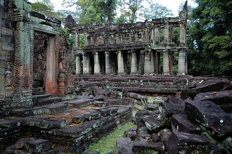 在吴哥窟，柬埔寨的废墟寺庙