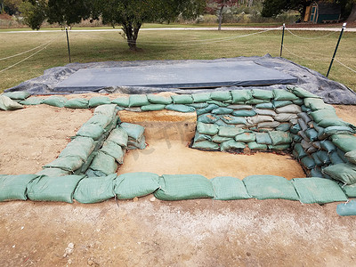 考古学中的沙袋挖坑或洞