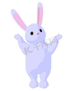 白色小插图摄影照片_白色小兔子艺术插图