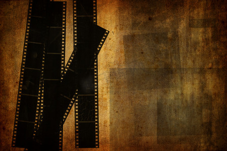 Grunge 复古背景与用过的电影胶片