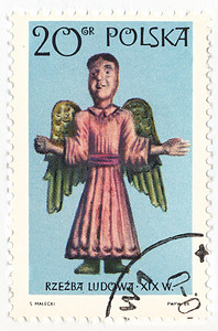 邮票上的天使雕塑