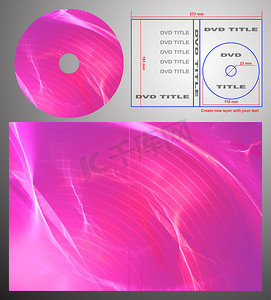 dvd 标签和盒盖的抽象设计模板。