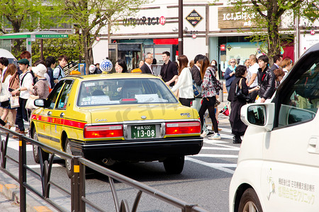 原宿购物街主要十字路口交通堵塞