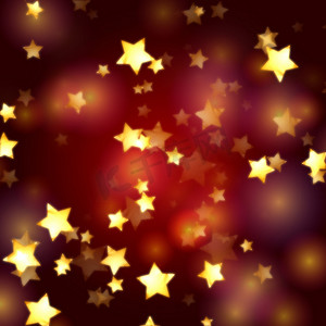 抽象星光摄影照片_红色和紫色灯光下的金色星星