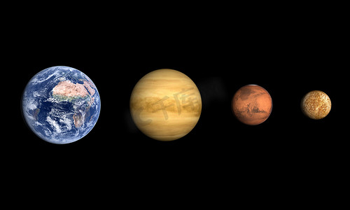 行星地球金星火星和月亮