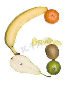 水果做成的字母“G”