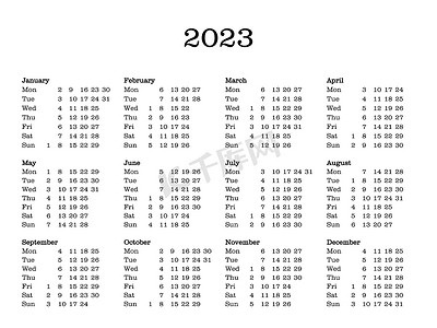 2023 年日历