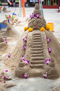 沙雕表情摄影照片_沙塔仪式，包括沙雕在内的文化活动