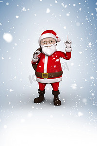 圣诞节红色卡通摄影照片_卡通圣诞老人的复合形象