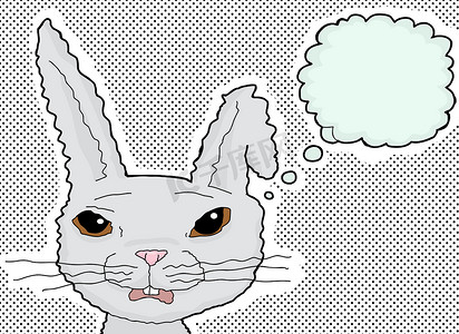 震惊的兔子思考