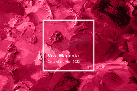 Viva Magenta 油画颜料在画布上的纹理。