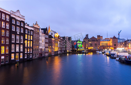 黄昏的阿姆斯特丹