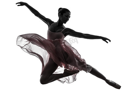 现代女性剪影摄影照片_女人芭蕾舞演员芭蕾舞演员跳舞剪影