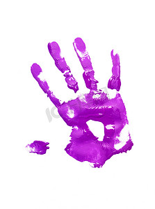 白底紫色手印