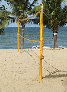 水排球摄影照片_沙滩排球网