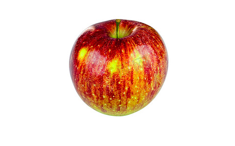 白色背景上的红富士苹果