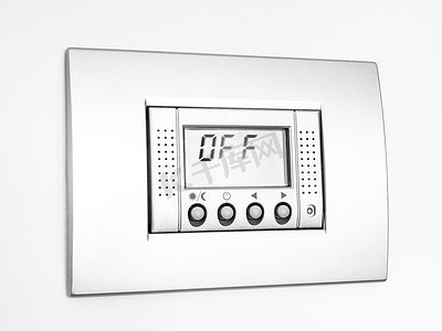 白色背景中的数字关闭恒温器