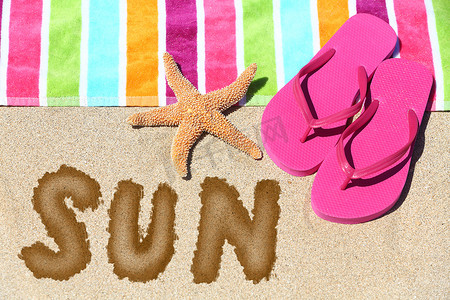 Word - Sun - 在热带海滩上
