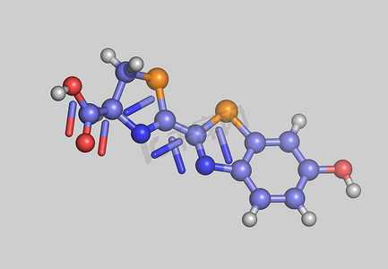 荧光素分子模型与原子