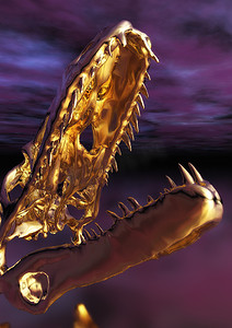 骨骼恐龙摄影照片_恐龙骨架的数字插图