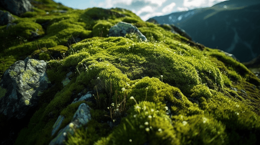 落基山上的绿苔藓