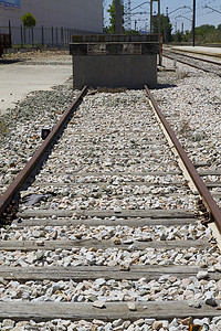 青海西藏铁路摄影照片_工业火车轨道，西班牙铁路的细节