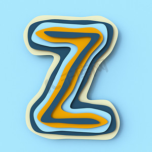 彩色纸层字体 Letter Z 3D