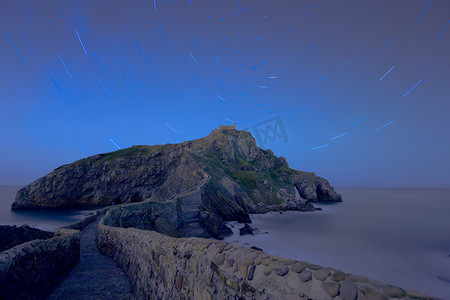 San Juan de Gaztelugatxe 今晚，西班牙 Bizkaia