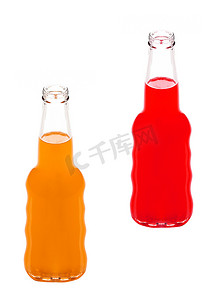 橙汁海报免费摄影照片_一瓶草莓和橙汁