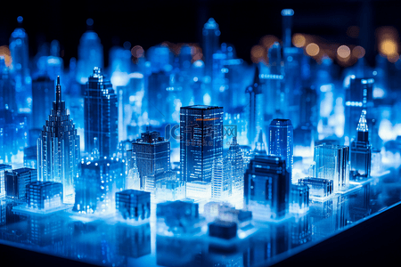 综合素质背景图片_高科技城市综合数据链路信号传输蓝色科幻场