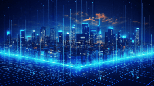 大数据科技城市未来背景图片_科技城市信号传输未来物联网世界背景