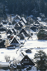 日本白川乡合掌造村的观景台