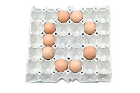 C，白色背景上的鸡蛋字母表