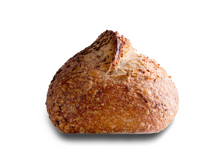 孤立在白色背景上的美味黑麦面包