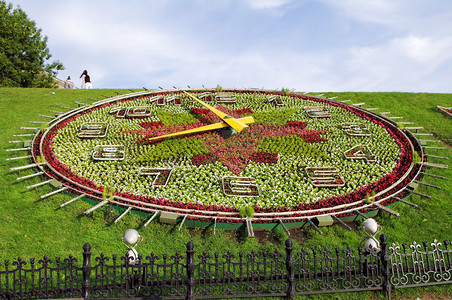 俄罗斯莫斯科胜利公园的花钟