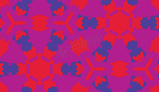 红色和紫色六边形图案