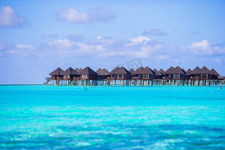 马尔代夫的水屋和木码头