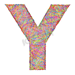 由彩色带状线组成的字母表符号字母 Y