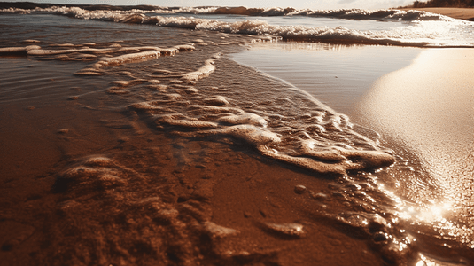 白天靠近水体的棕色沙子