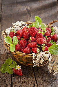 篮子里的草莓摄影照片_篮子里的草莓