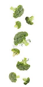 蔬菜落摄影照片_新鲜充满活力的绿色西兰花落下。