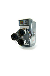8毫米摄影照片_带三镜头的复古 8 毫米电影摄影机