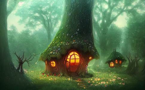 森林中的仙境之家。