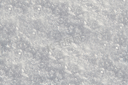 白雪晶体特写。纹理或背景