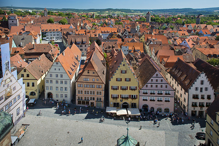 Rothenburg ob der Tauber 村的景色