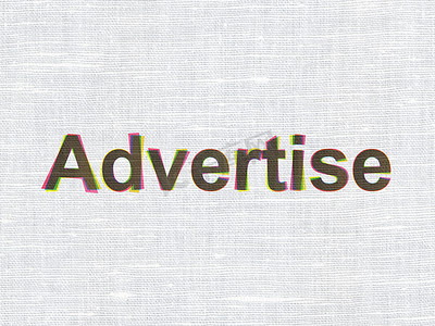 线上广告摄影照片_广告理念：在织物纹理背景上做广告