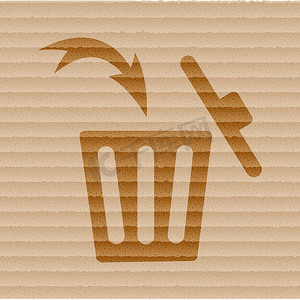 垃圾桶图标摄影照片_垃圾桶图标平与抽象背景