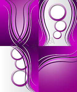 套 4 抽象紫色背景与空间为您的文本。
