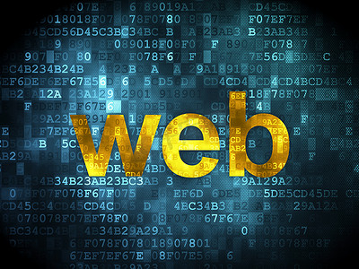 搜索引擎优化 web 开发概念： 数字背景上的 Web